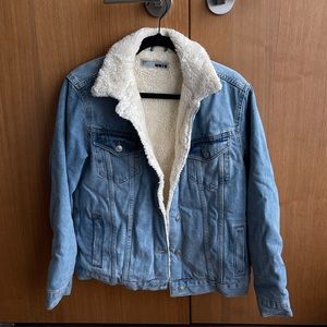 Topshop Shearling Denim Jacket